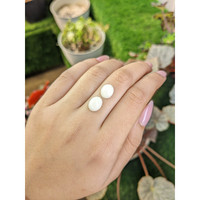 6.05 Ct.Tw.Total Carat Weight Salmon and White Cabochon Coral Pair from Italy Life Style