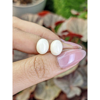 6.30 Ct.Tw.Total Carat Weight Salmon and White Cabochon Coral Pair from Italy Life Style