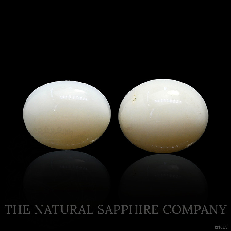 5.56 Ct.Tw. Salmon and White Cabochon Coral Pair from Italy