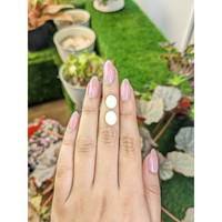 5.56 Ct.Tw.Total Carat Weight Salmon and White Cabochon Coral Pair from Italy Life Style