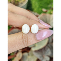 5.56 Ct.Tw.Total Carat Weight Salmon and White Cabochon Coral Pair from Italy Life Style