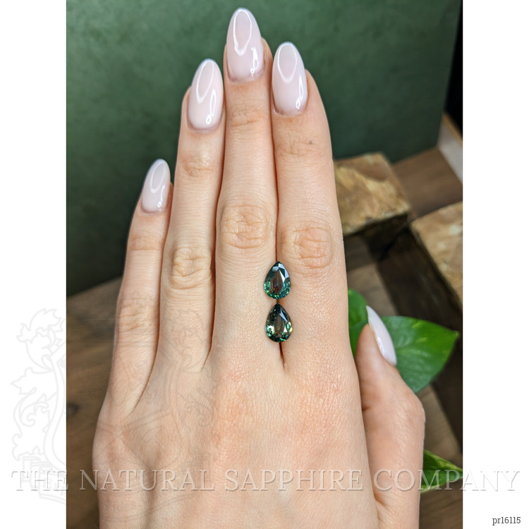 5.09 Ct.Tw. Green Sapphire Pair from Madagascar