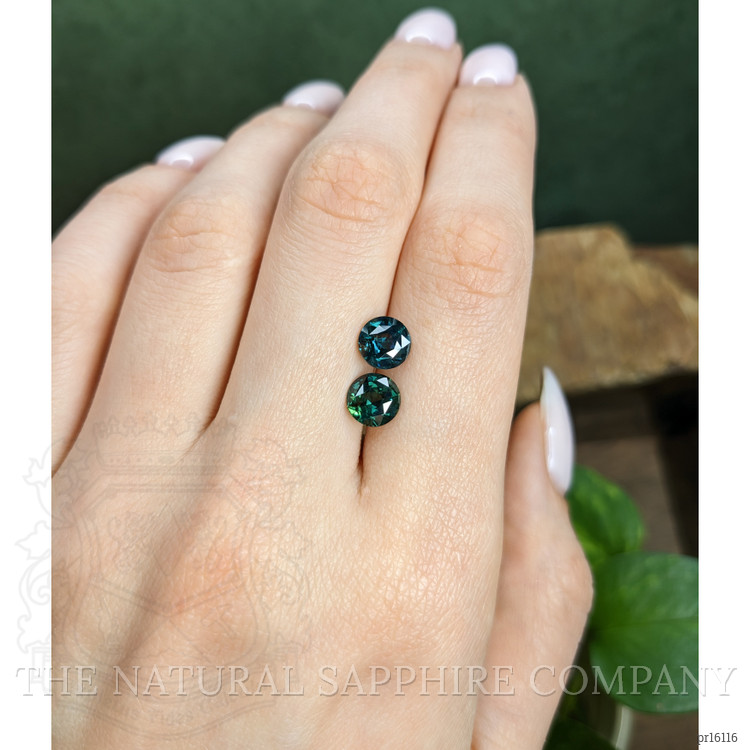 3.88 Ct.Tw. Bluish Green Sapphire Pair from Madagascar