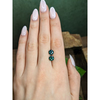 3.88&nbsp;Ct.Tw.Total Carat Weight Bluish Green Sapphire Pair from Madagascar Life Style