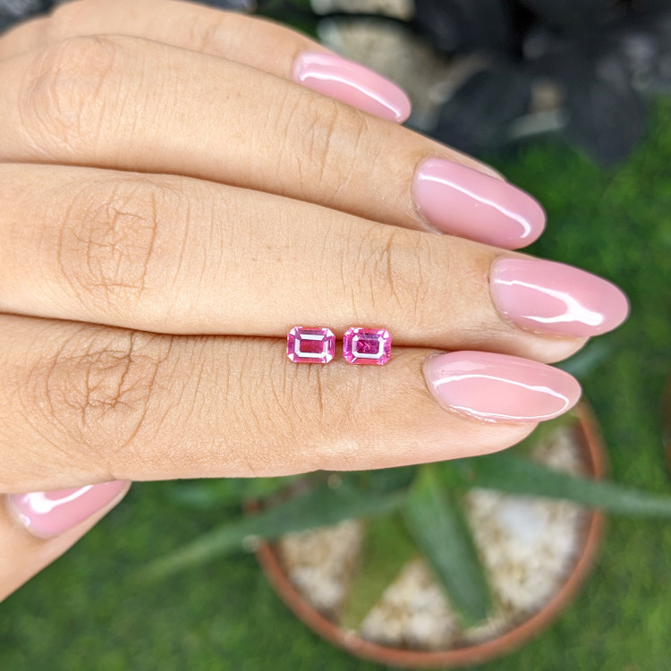 0.84 Ct.Tw. Pink Spinel Pair from Tanzania