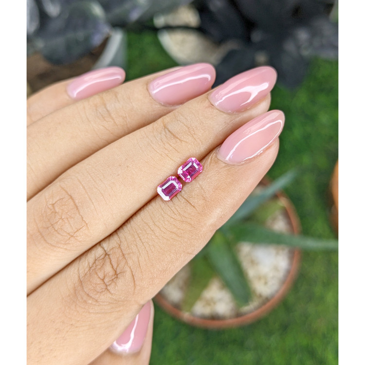 0.84 Ct.Tw. Pink Spinel Pair from Tanzania