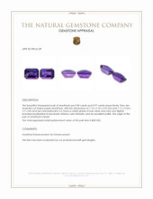 1.95&nbsp;Ct.Tw.Total Carat Weight Purple Amethyst Pair from Brazil Appraisal