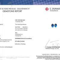 7.83&nbsp;Ct.Tw.Total Carat Weight Blue Sapphire Pair from Ceylon (Sri Lanka) Scan Report