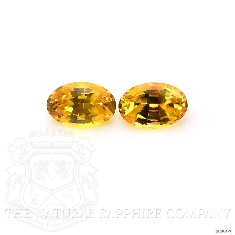 1.12 Ct.Tw. Orangish Yellow Sapphire Pair from Ceylon (Sri Lanka)