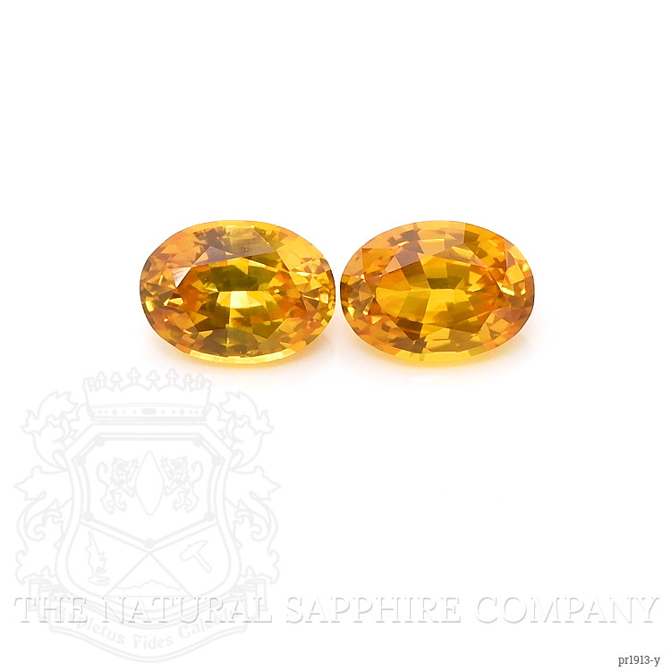 1.94 Ct.Tw. Orangish Yellow Sapphire Pair from Ceylon (Sri Lanka)