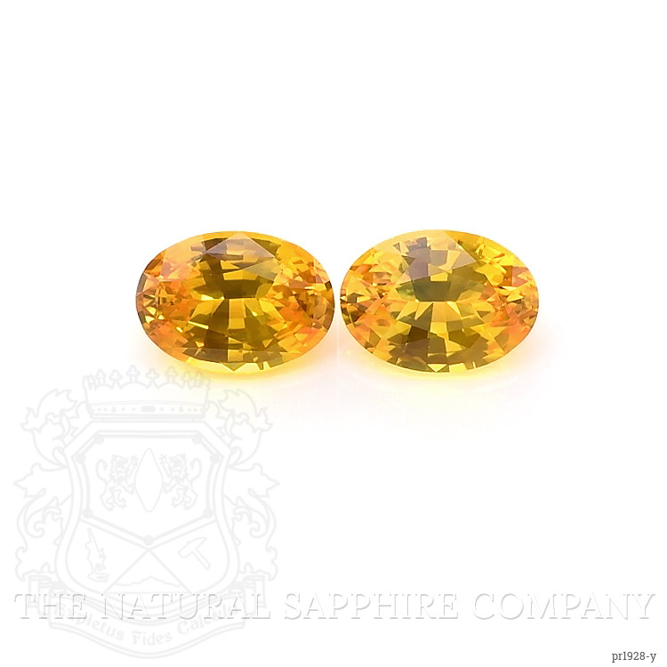1.79 Ct.Tw. Orangish Yellow Sapphire Pair from Ceylon (Sri Lanka)