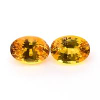 1.81 Ct.Tw.Total Carat Weight Orangish Yellow Sapphire Pair from Ceylon (Sri Lanka) Video