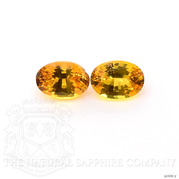 1.81 Ct.Tw. Orangish Yellow Sapphire Pair from Ceylon (Sri Lanka)
