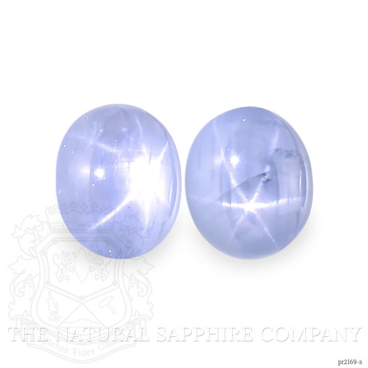 10.77 Ct.Tw. Purplish Blue Star Sapphire Pair from Burma (Myanmar)