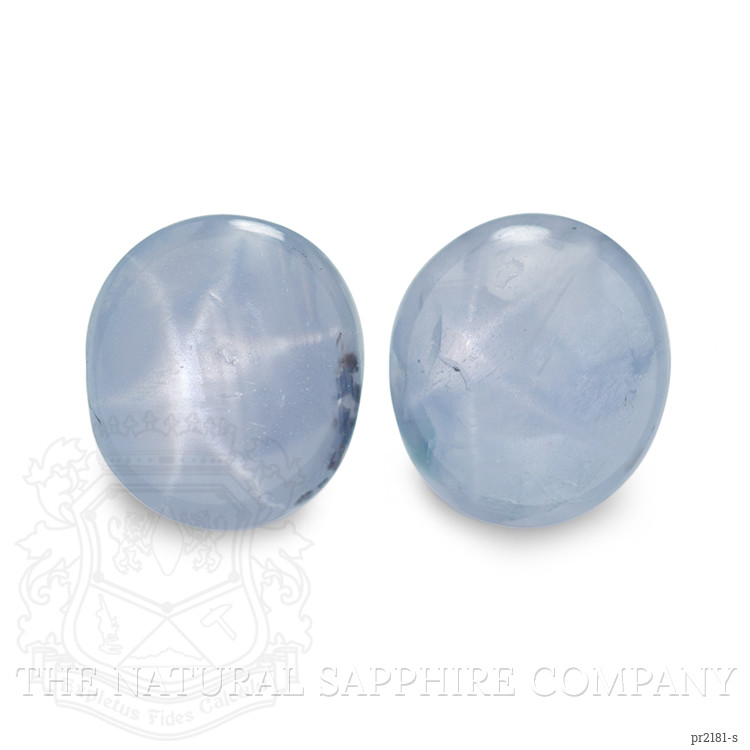 2.03 Ct.Tw. Greyish Blue Star Sapphire Pair from Ceylon (Sri Lanka)