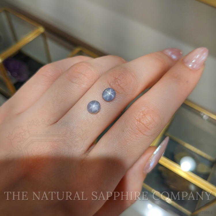 2.48 Ct.Tw. Grey Star Sapphire Pair from Ceylon (Sri Lanka)