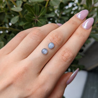 2.48&nbsp;Ct.Tw.Total Carat Weight Grey Star Sapphire Pair from Ceylon (Sri Lanka) Life Style