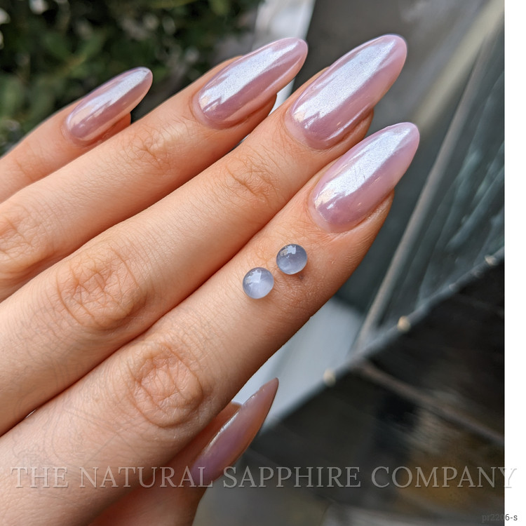 2.02 Ct.Tw. Greyish Blue Star Sapphire Pair from Ceylon (Sri Lanka)