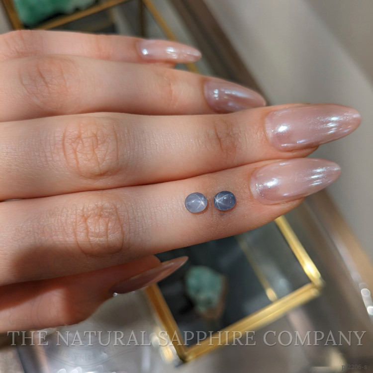 2.02 Ct.Tw. Greyish Blue Star Sapphire Pair from Ceylon (Sri Lanka)
