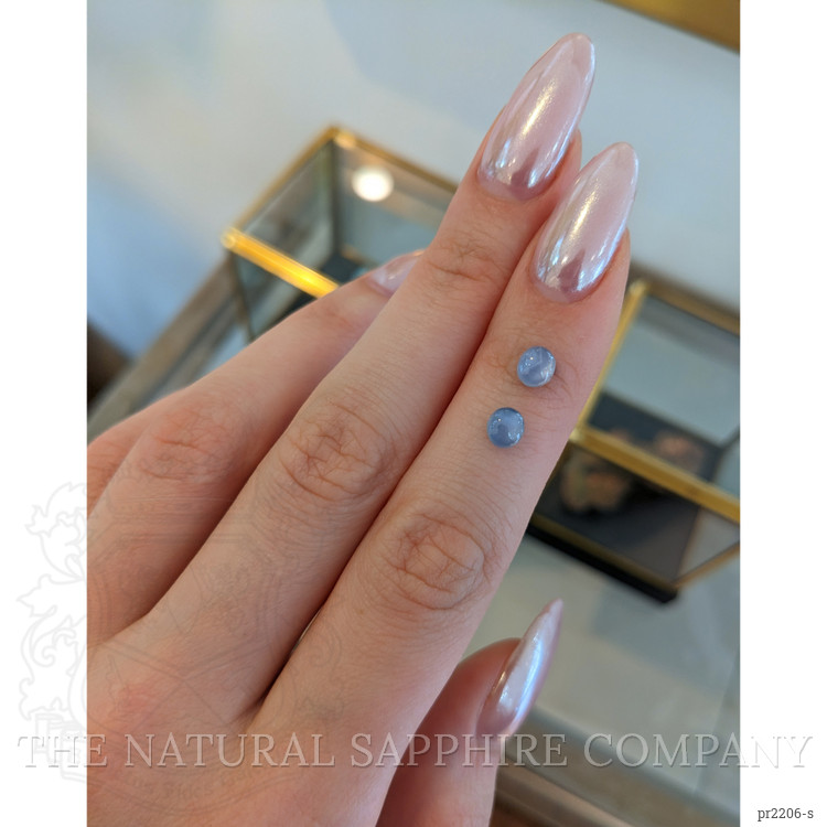 2.02 Ct.Tw. Greyish Blue Star Sapphire Pair from Ceylon (Sri Lanka)