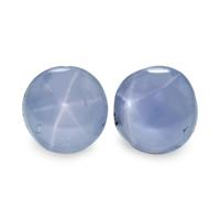 3.07&nbsp;Ct.Tw.Total Carat Weight Greyish Blue Star Sapphire Pair from Ceylon (Sri Lanka) Video