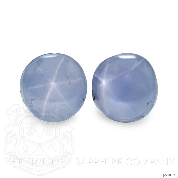 3.07 Ct.Tw. Greyish Blue Star Sapphire Pair from Ceylon (Sri Lanka)