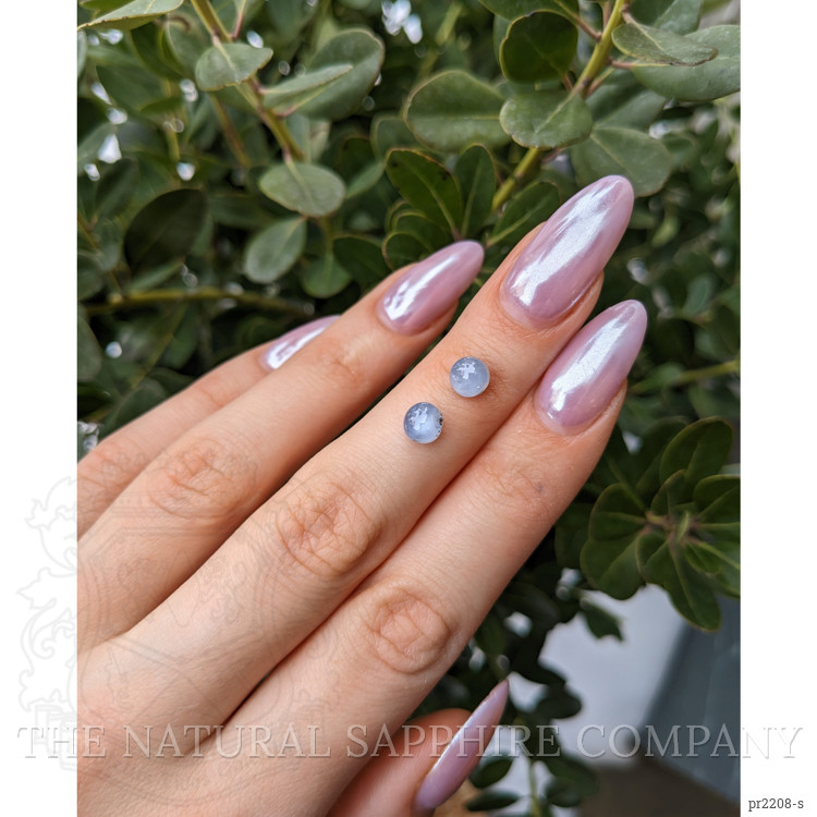 3.07 Ct.Tw. Greyish Blue Star Sapphire Pair from Ceylon (Sri Lanka)