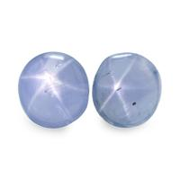 2.65&nbsp;Ct.Tw.Total Carat Weight Greyish Blue Star Sapphire Pair from Ceylon (Sri Lanka) Video