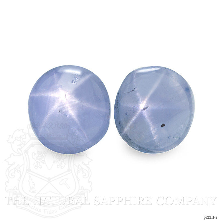 2.65 Ct.Tw. Greyish Blue Star Sapphire Pair from Ceylon (Sri Lanka)