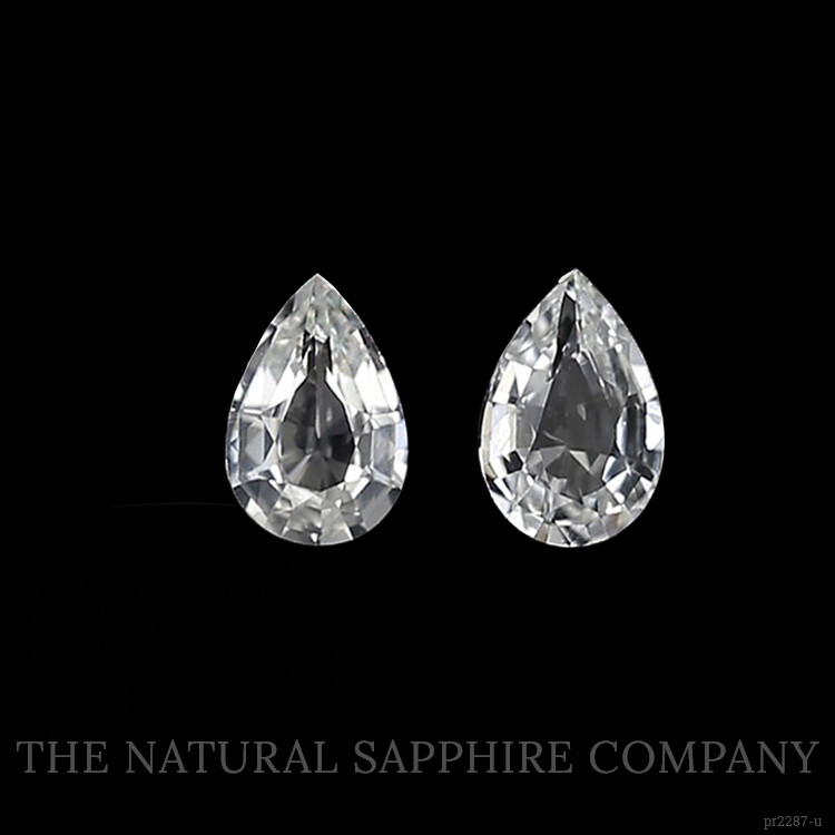 0.82 Ct.Tw. White Sapphire Pair from Ceylon (Sri Lanka)