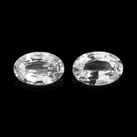 1.01 Ct.Tw.Total Carat Weight White Sapphire Pair from Ceylon (Sri Lanka) Video