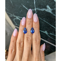 7.35&nbsp;Ct.Tw.Total Carat Weight Blue Sapphire Pair from Ceylon (Sri Lanka) Life Style