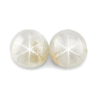 8.42 Ct.Tw.Total Carat Weight White Star Sapphire Pair from Ceylon (Sri Lanka) Video