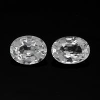 2.56 Ct.Tw.Total Carat Weight White Sapphire Pair from Ceylon (Sri Lanka) Video