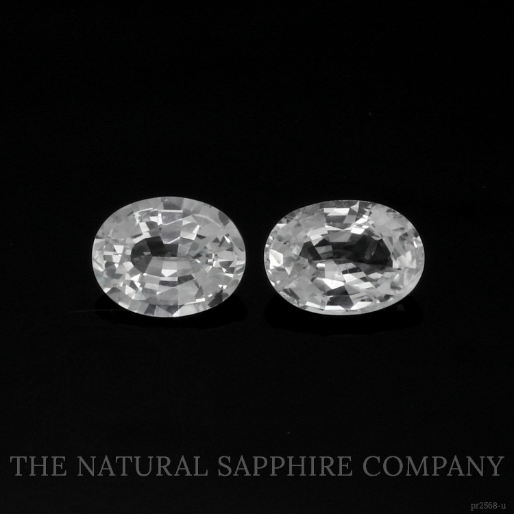2.56 Ct.Tw. White Sapphire Pair from Ceylon (Sri Lanka)