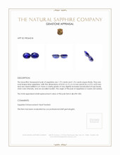 3.51 Ct.Tw.Total Carat Weight Blue Sapphire Pair from Ceylon (Sri Lanka) Appraisal