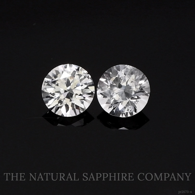 1.89 Ct.Tw. White Sapphire Pair from Ceylon (Sri Lanka)