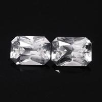 2.39&nbsp;Ct.Tw.Total Carat Weight White Sapphire Pair from Ceylon (Sri Lanka) Video