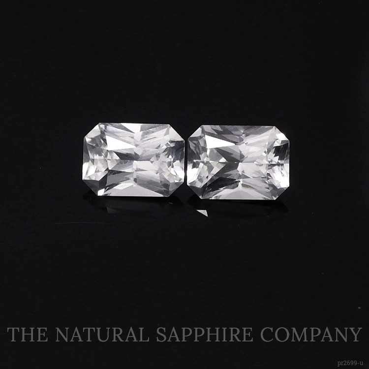 2.39 Ct.Tw. White Sapphire Pair from Ceylon (Sri Lanka)