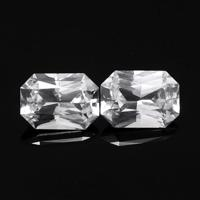 2.18&nbsp;Ct.Tw.Total Carat Weight White Sapphire Pair from Ceylon (Sri Lanka) Video
