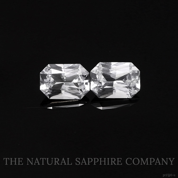 2.18 Ct.Tw. White Sapphire Pair from Ceylon (Sri Lanka)
