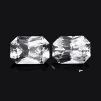 2.28&nbsp;Ct.Tw.Total Carat Weight White Sapphire Pair from Ceylon (Sri Lanka) Video