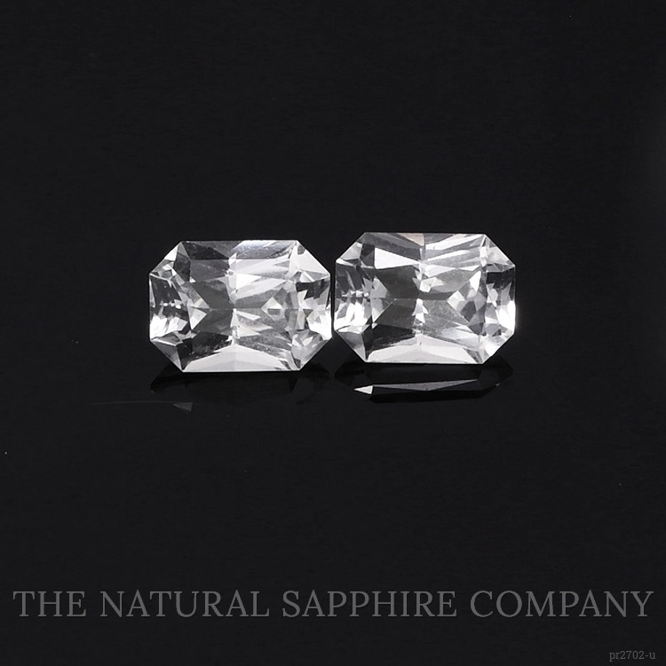 2.32 Ct.Tw. White Sapphire Pair from Ceylon (Sri Lanka)