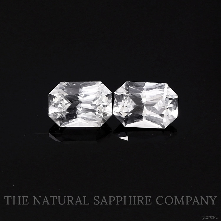 2.29 Ct.Tw. White Sapphire Pair from Ceylon (Sri Lanka)