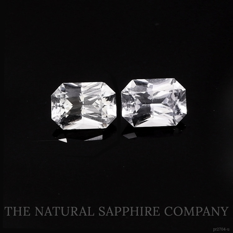 2.26 Ct.Tw. White Sapphire Pair from Ceylon (Sri Lanka)