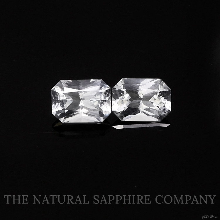 2.30 Ct.Tw. White Sapphire Pair from Ceylon (Sri Lanka)