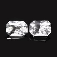 2.25 Ct.Tw.Total Carat Weight White Sapphire Pair from Ceylon (Sri Lanka) Video