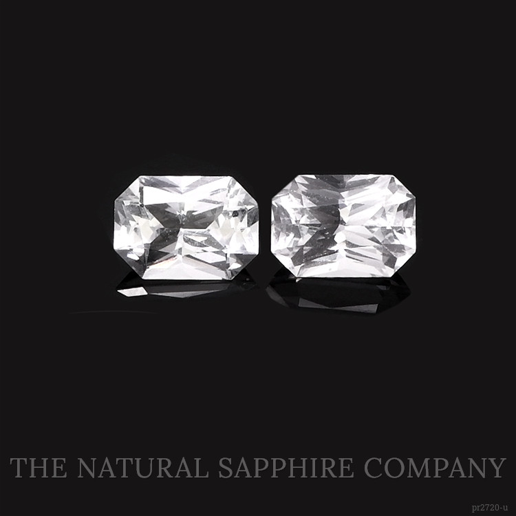 2.25 Ct.Tw. White Sapphire Pair from Ceylon (Sri Lanka)