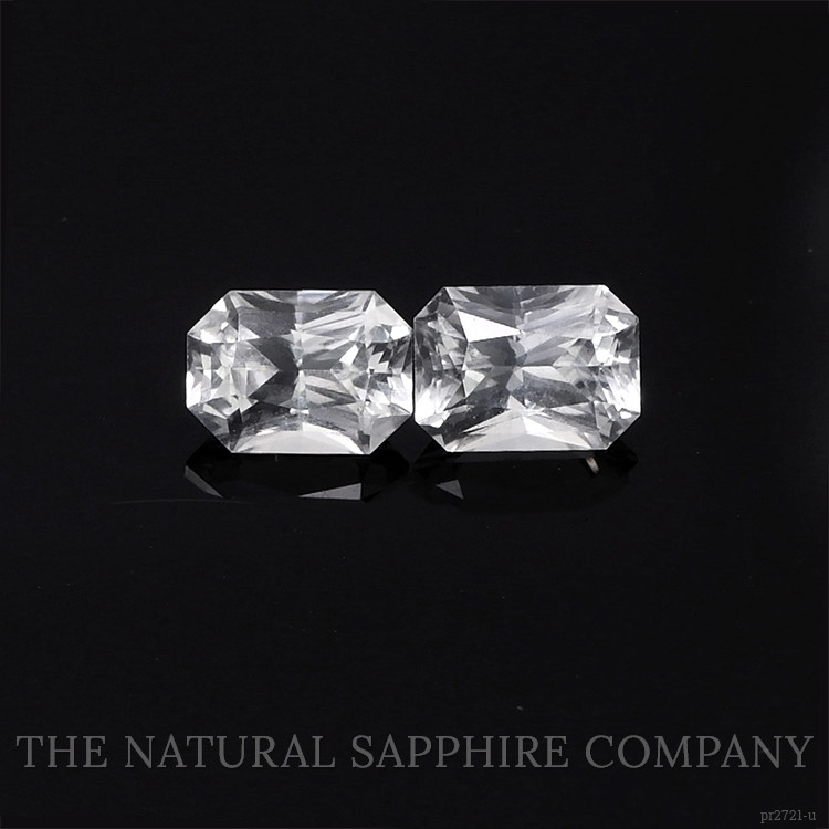 2.52 Ct.Tw. White Sapphire Pair from Ceylon (Sri Lanka)