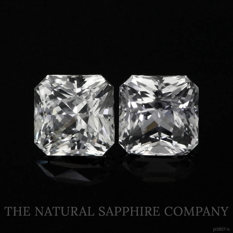 8.44 Ct.Tw. White Sapphire Pair from Ceylon (Sri Lanka)